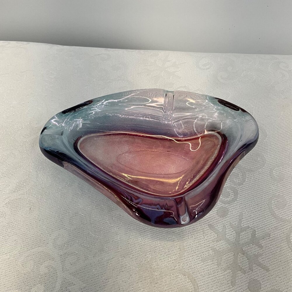 Murano Style Art Glass Freeform Ashtray‎